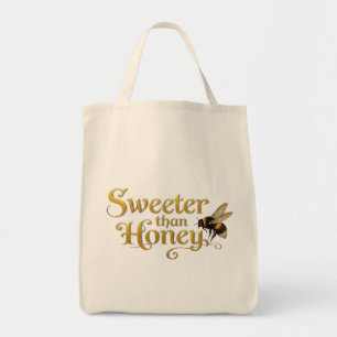 Sweeter Than Honey   Golden Vintage Bee Lover Art Tote Bag