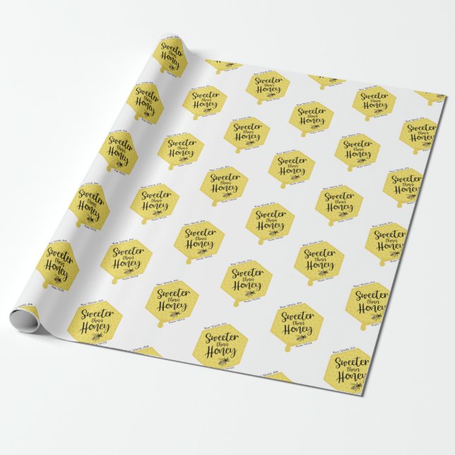 Sweeter Than Honey Wrapping Paper (Unrolled)