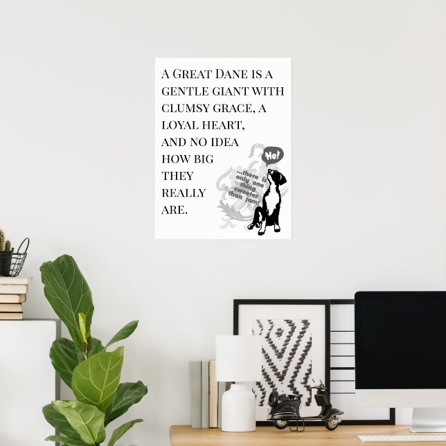 Sweeter Than Jam Great Dane Poster  (Home Office)