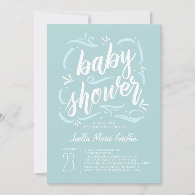 Sweetest Blue Baby Shower Invitation (Front)