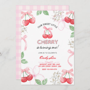 Sweetest Cherry 1st Custom Digital Invitation