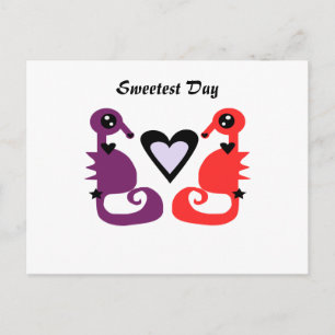 Sweetest Day Seahorses Postcard