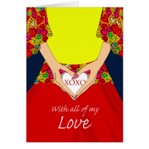 Sweetest Day Woman Holding Heart with XOXO