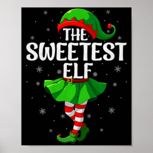 Sweetest Elf Christmas Girls Women Elf Squad Xmas  Poster
