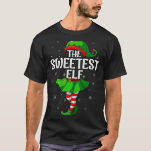 Sweetest Elf Christmas Girls Women Elf Squad Xmas T-Shirt