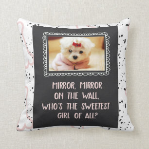 Sweetest Girl of All Custom Dog Photo Throw Pillow
