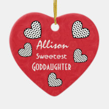 Sweetest GODDAUGHTER Polka Dot Hearts V07A