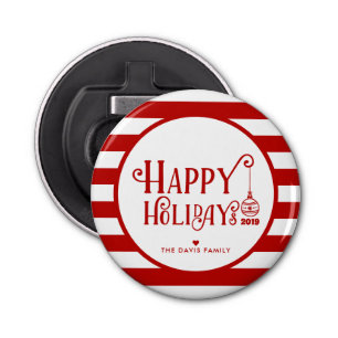 Sweetest Happy Holidays Custom Christmas Favour Bottle Opener