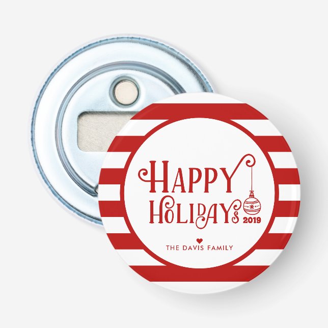 Sweetest Happy Holidays | Custom Christmas Favour Bottle Opener (Front)