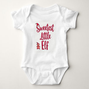 Sweetest Little Elf Christmas Shirt: Baby Bodysuit