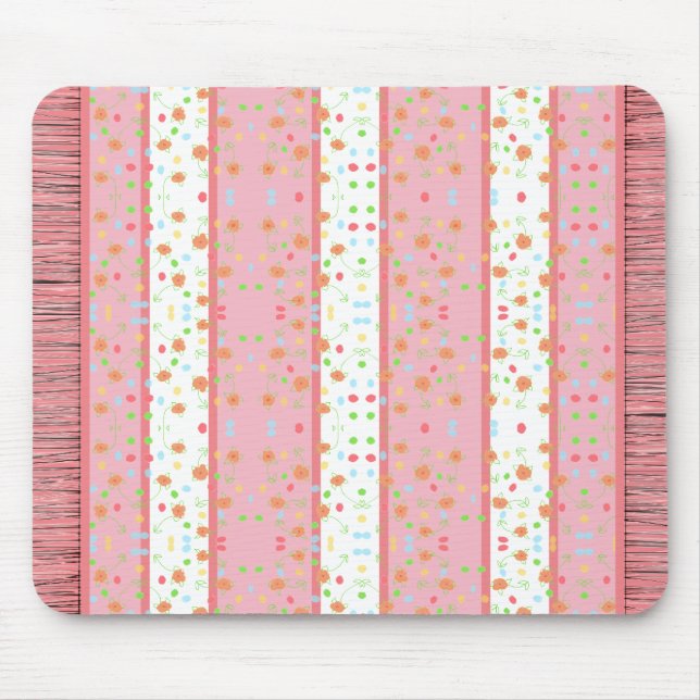 Sweetest Little Floral Patterned Carpet Style Mouse Pad (Front)