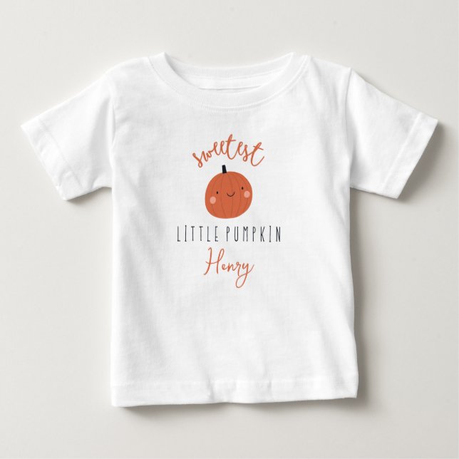 sweetest little pumpkin custom name  baby T-Shirt (Front)