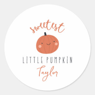 sweetest little pumpkin Custom Name Classic Round Sticker
