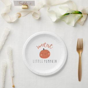 sweetest little pumpkin Paper Plates baby shower 
