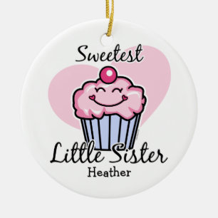 Sweetest Little Sister Personalised Ornament