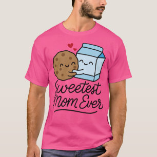 Sweetest Mum Ever  Cute Milk And Cookie Hug Kawaii T-Shirt