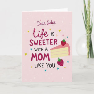 Sweetest Mum Sister Cake Art Card