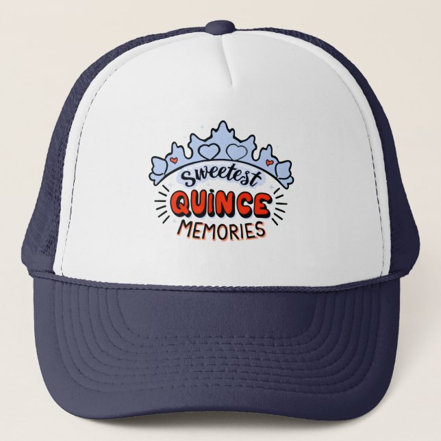 Sweetest Quince Memories Enchanting Quinceañera Trucker Hat (Front)