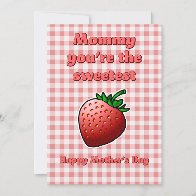 Sweetest Strawberry Mothers Day Card (Front)