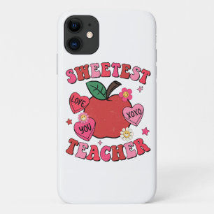 Sweetest Teacher Valentines Day Hearts Case-Mate iPhone Case