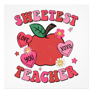 Sweetest Teacher Valentines Day Hearts Photo Print