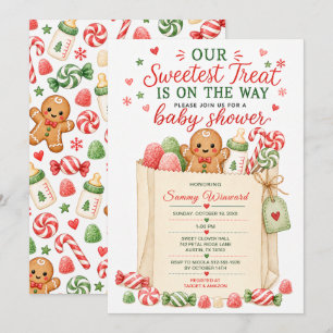 Sweetest Treat Christmas Baby Shower Invitation