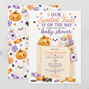 Sweetest Treat Halloween Baby Shower Invitation