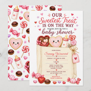 Sweetest Treat Valentine Baby Shower Invitation