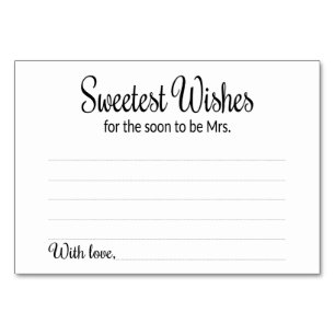 Sweetest Wishes for the Soon to Be Mrs Advice Card