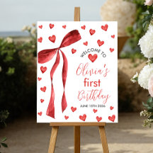Sweetheart 1st Birthday Welcome Sign