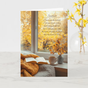 Sweetheart Anniversary Autumn Warmth Window Light Card