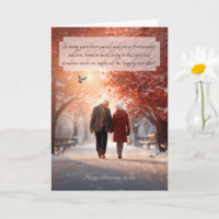 Sweetheart Anniversary Senior Couple Snowy Autumn
