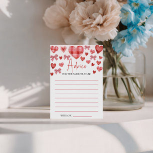 Sweetheart Baby Shower Advice Card
