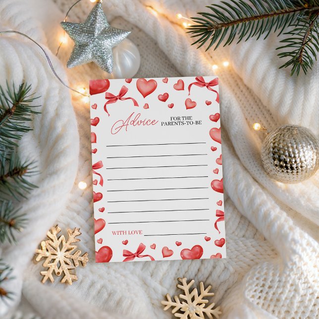 Sweetheart Baby Shower Advice Card (Creator Uploaded)