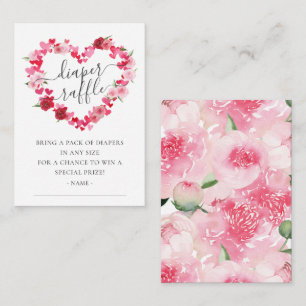 Sweetheart Baby Shower Diaper Raffle Enclosure Card