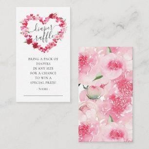 Sweetheart Baby Shower Diaper Raffle Ticket  Enclosure Card
