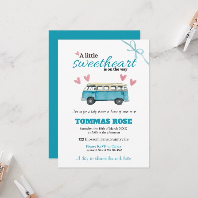 Sweetheart Baby Shower Invitation  (Front/Back In Situ)