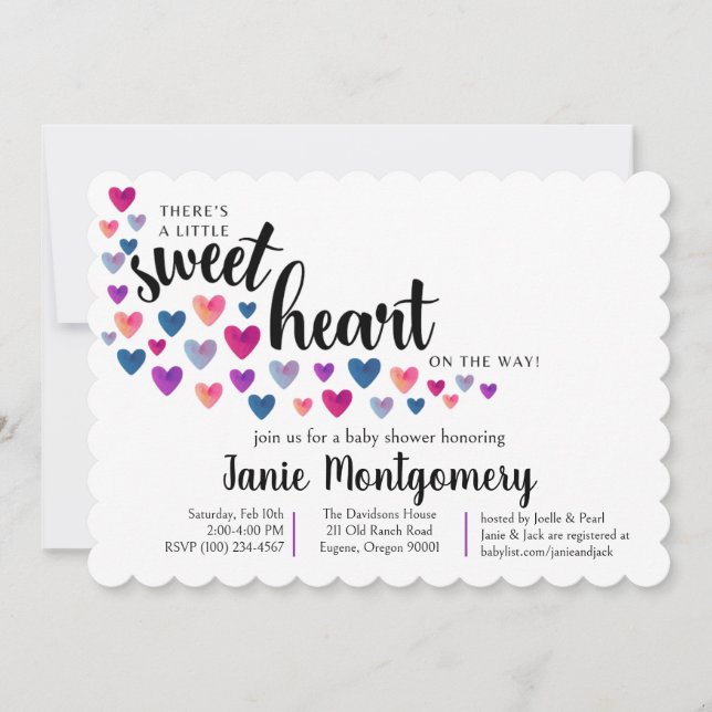Sweetheart Baby Shower Invitation (Front)