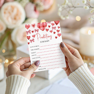 Sweetheart Baby Shower Predictions Card