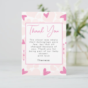 Sweetheart   Baby Shower  Thank You Card