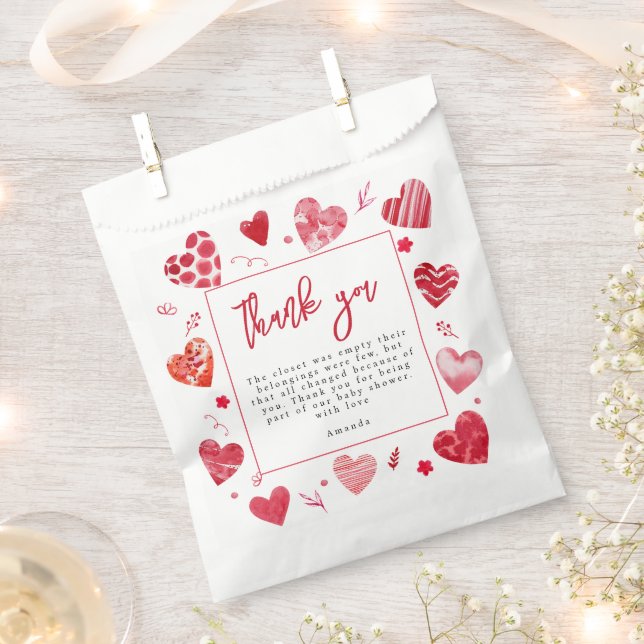 Sweetheart | Baby Shower Thank you Favour Bags (Clipped)