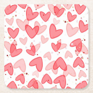 Sweetheart Baby Shower Valentine Square Paper Coaster