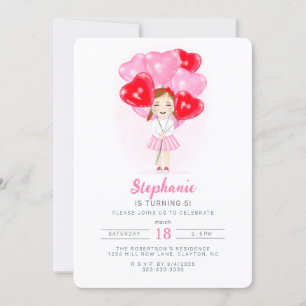 Sweetheart Balloon Birthday Invitation