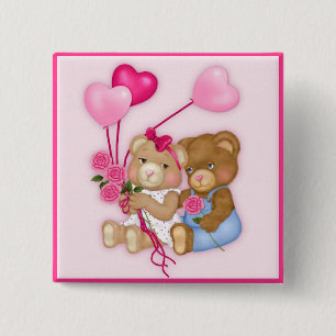 Sweetheart Bears 15 Cm Square Badge