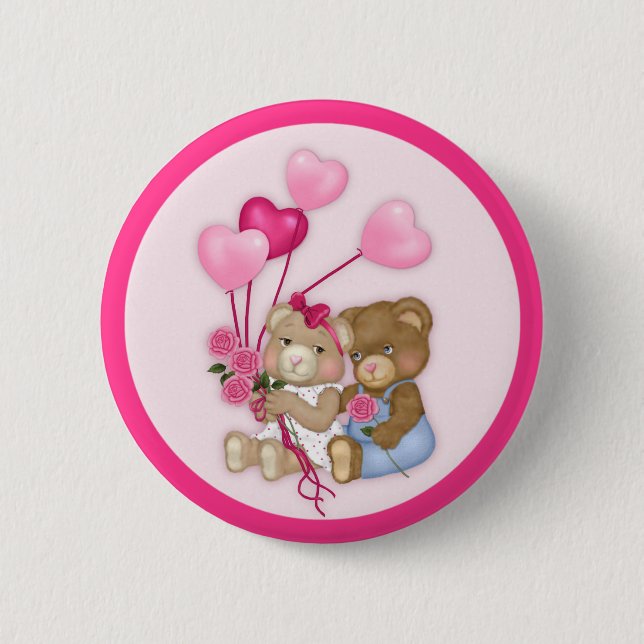 Sweetheart Bears 6 Cm Round Badge (Front)