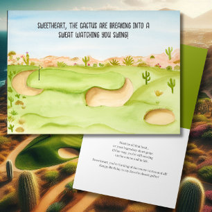 Sweetheart, Birthday Desert Golf Course Watercolor Card