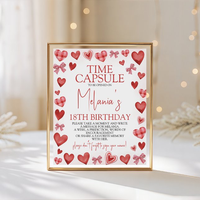 Sweetheart Birthday Time Capsule Card Pedestal Sign (Creator Uploaded)