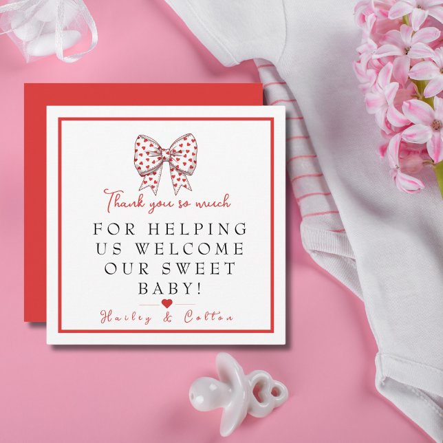 Sweetheart Bow Labour & Delivery NICU Hospital  Thank You Card (Sweetheart Bow Labor & Delivery NICU Hospital Thank You Card)