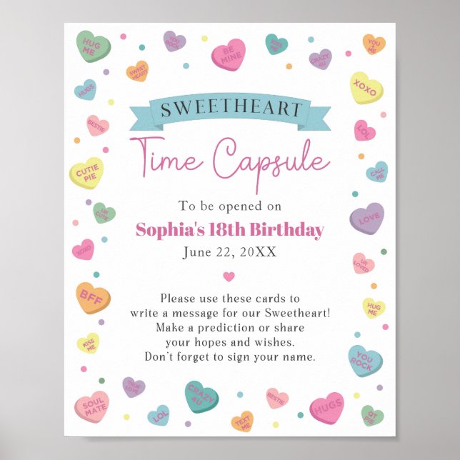 Sweetheart Candy Advice Time Capsule Sign (Front)