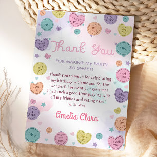 Sweetheart Candy Valentine Birthday Thank You Card